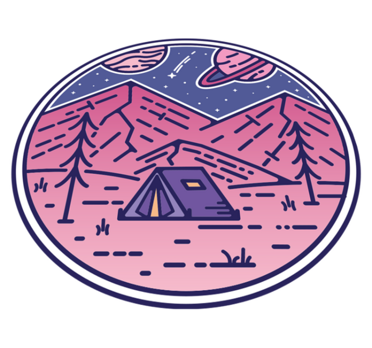天然乙烯基地毯露营冒险场景 - TenStickers