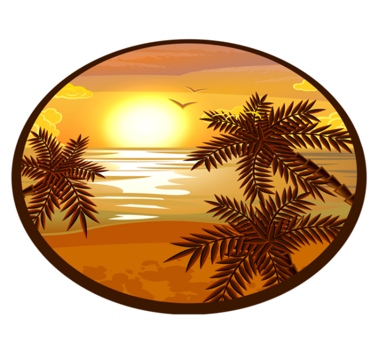天然乙烯基地毯宁静日落景致 - TenStickers