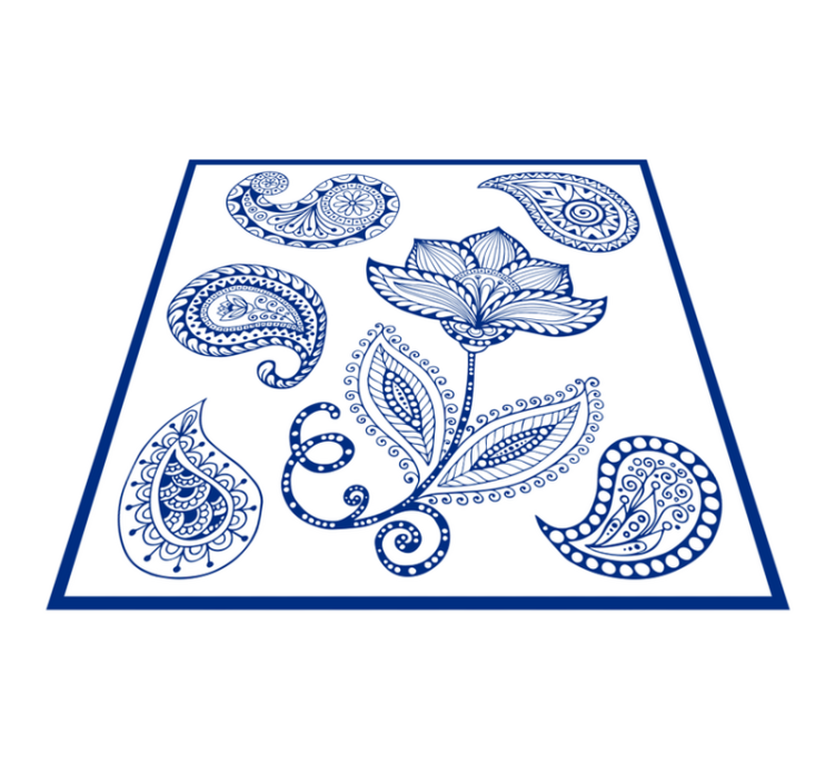 天然乙烯基地毯植物图案佩斯利元素 - TenStickers