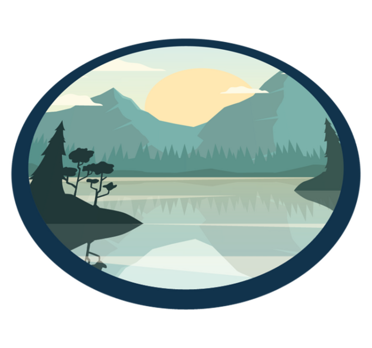 天然乙烯基地毯宁静山水倒影 - TenStickers