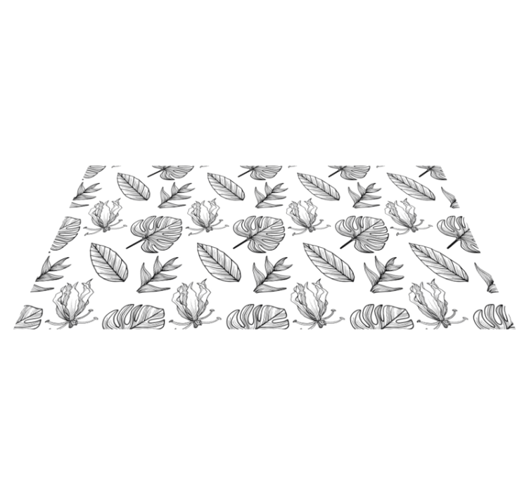 乙烯基花草地毯叶子植物图案 - TenStickers