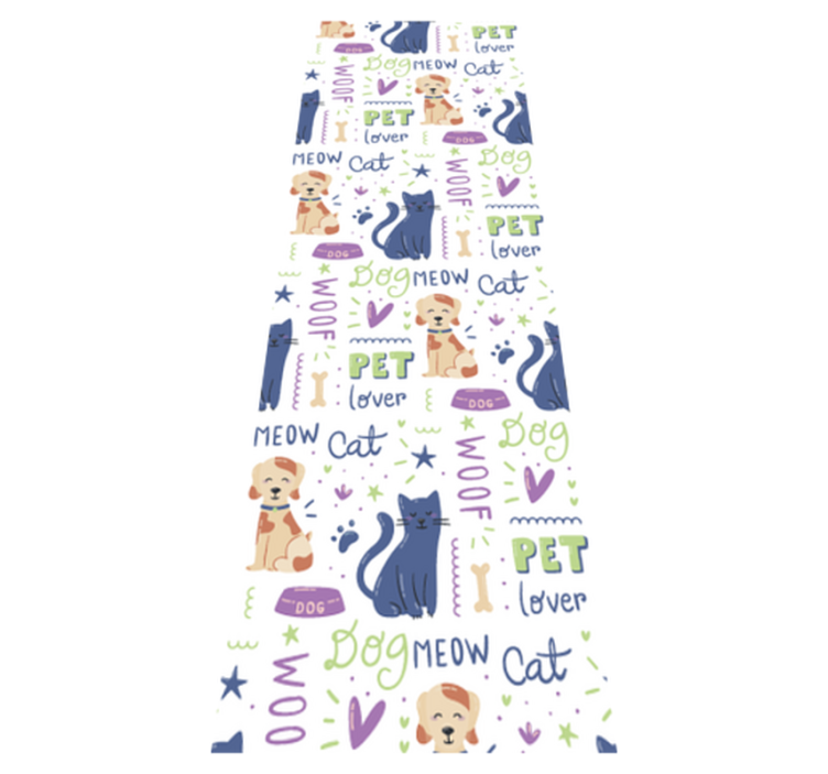 卧室乙烯基地毯，精彩多彩的狗狗涂鸦 - TenStickers