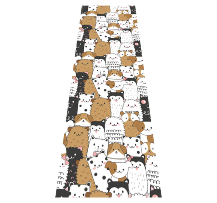 卧室乙烯基地毯，惊艳无缝可爱狗狗 - TenStickers