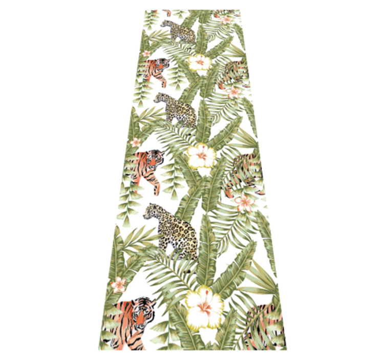 卧室乙烯基地毯豹纹热带叶子 - TenStickers