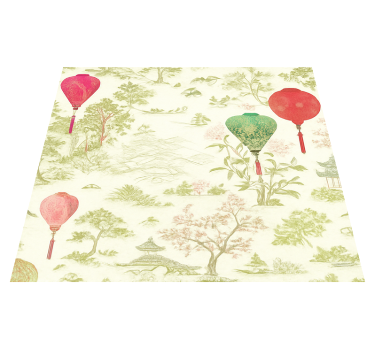 卧室乙烯基地毯东方中国风景画 - TenStickers