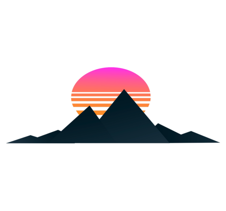 乙烯基地毯几何山间日落 - TenStickers
