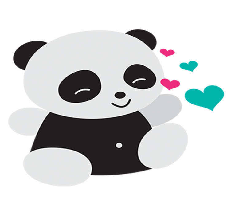 乙烯基地毯 儿童 可爱的熊猫熊 - TenStickers