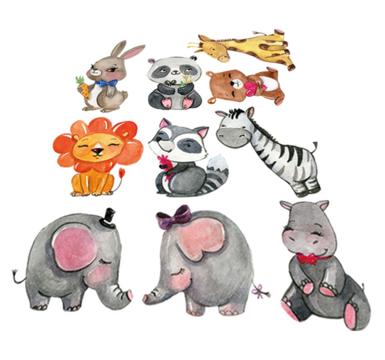 乙烯基地毯 儿童 丛林动物贴纸画卷 - TenStickers