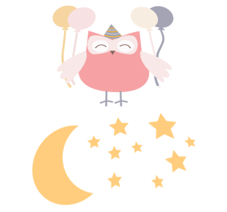 乙烯基地毯 儿童 聚会小猫头鹰 - TenStickers
