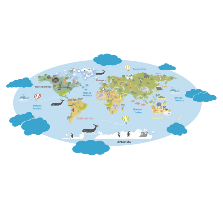 乙烯基地毯 儿童 幼儿星空地图 - TenStickers