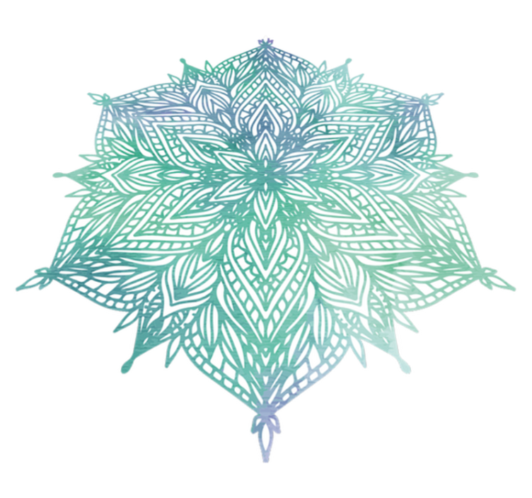 卧室乙烯基地毯青绿色曼陀罗 - TenStickers