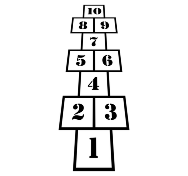 乙烯基地毯游戏现代跳房子儿童地垫 - TenStickers