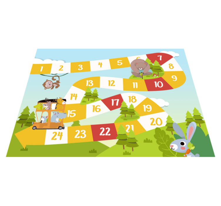 乙烯基地毯游戏卡通野生动物桌游 - TenStickers