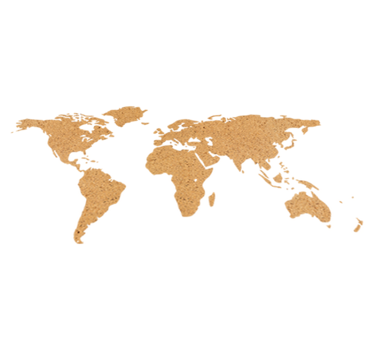 乙烯基地毯装饰软木世界地图 - TenStickers