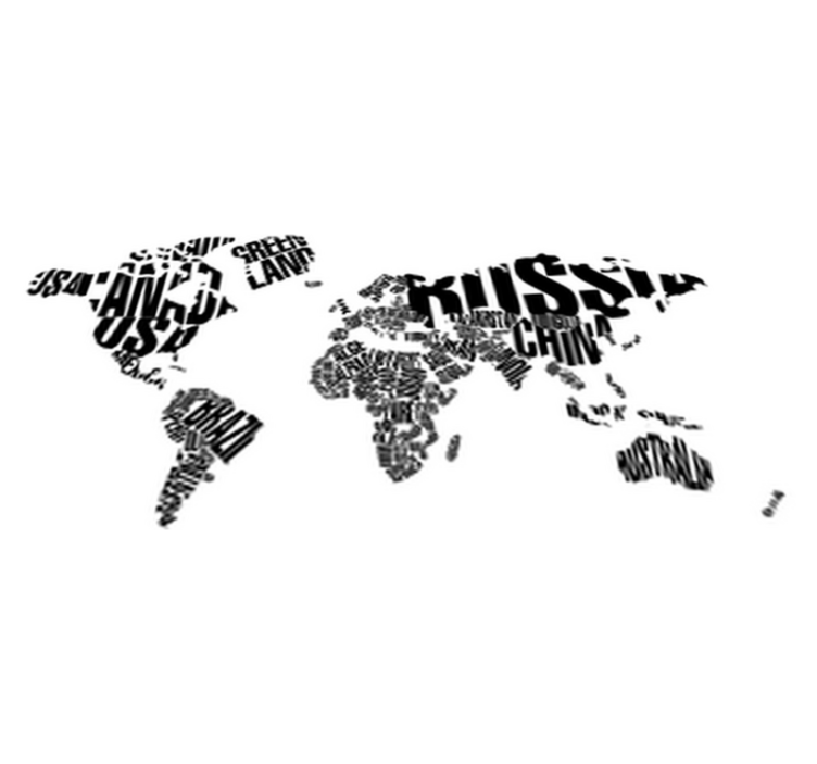 乙烯基地毯世界地图国家名称 - TenStickers