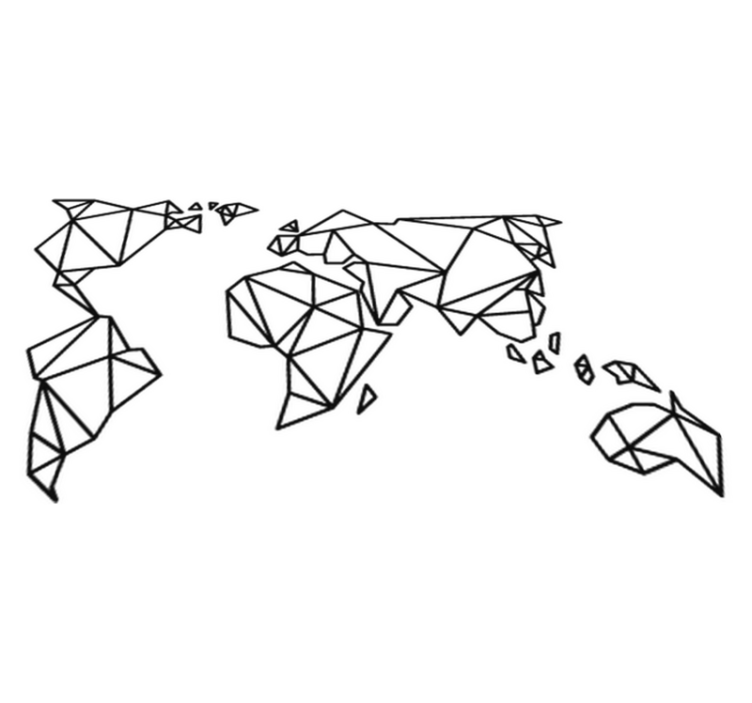 乙烯基地毯折纸世界地图装饰性乙烯基 - TenStickers