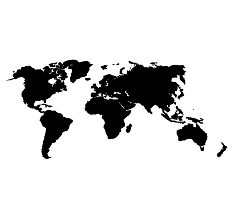 乙烯基地毯单色世界地图 - TenStickers