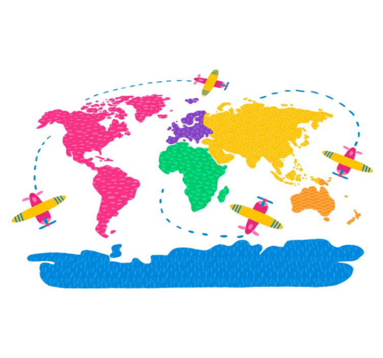 乙烯基地毯旅行地图 - TenStickers