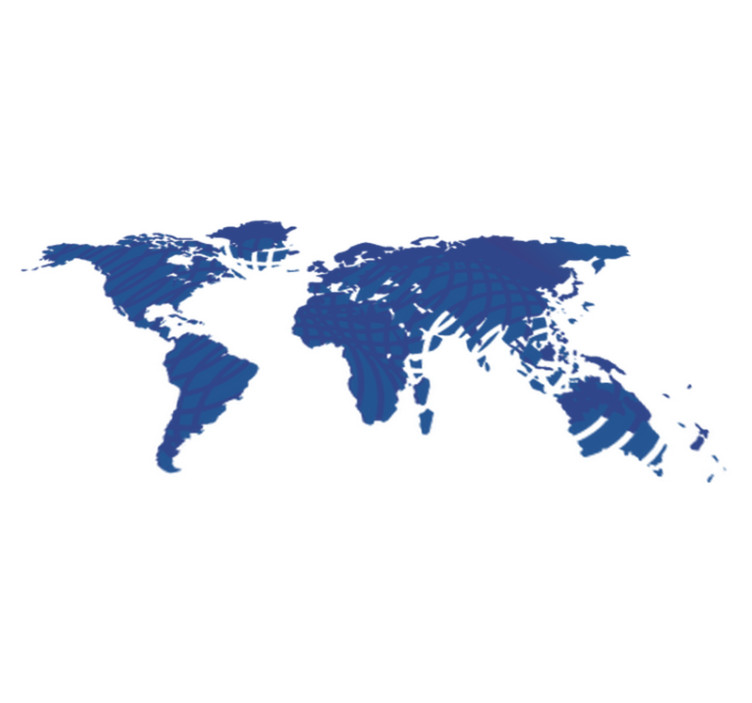 乙烯基地毯蓝色波浪世界地图设计 - TenStickers