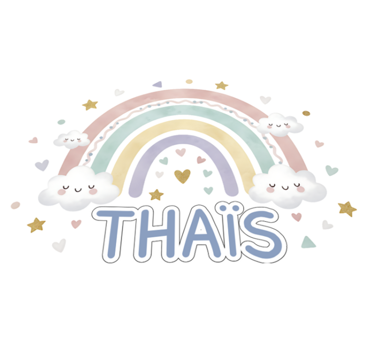 乙烯基地毯 儿童 彩虹贴纸带名字 - TenStickers