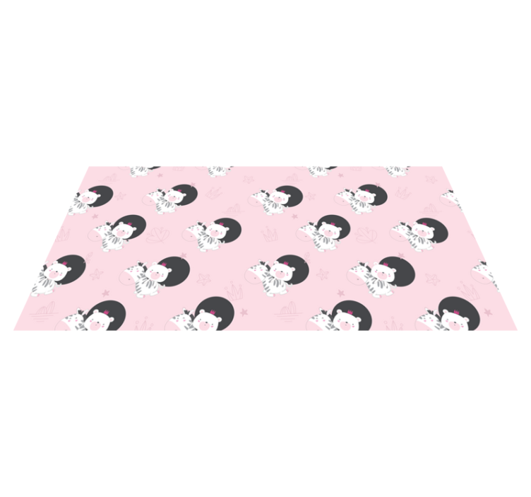 乙烯基地毯 儿童 小斑马与小熊家具 - TenStickers