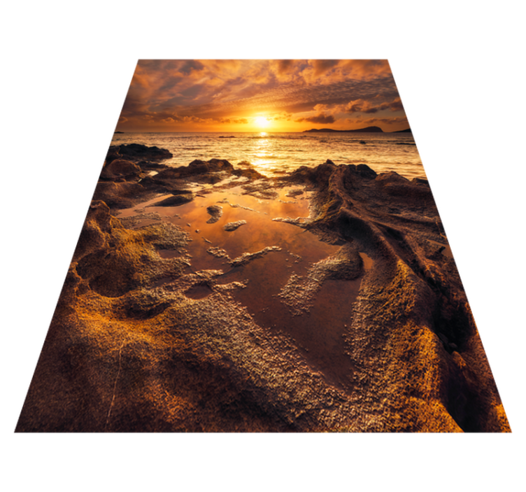 乙烯基地毯浴室云朵夕阳风景 - TenStickers