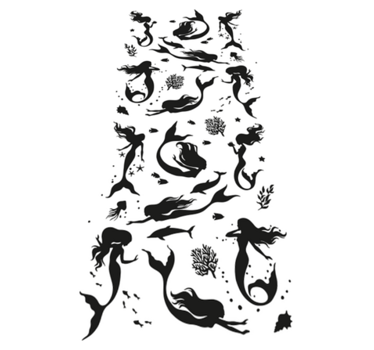 乙烯基地毯浴室美人鱼淋浴垫 - TenStickers