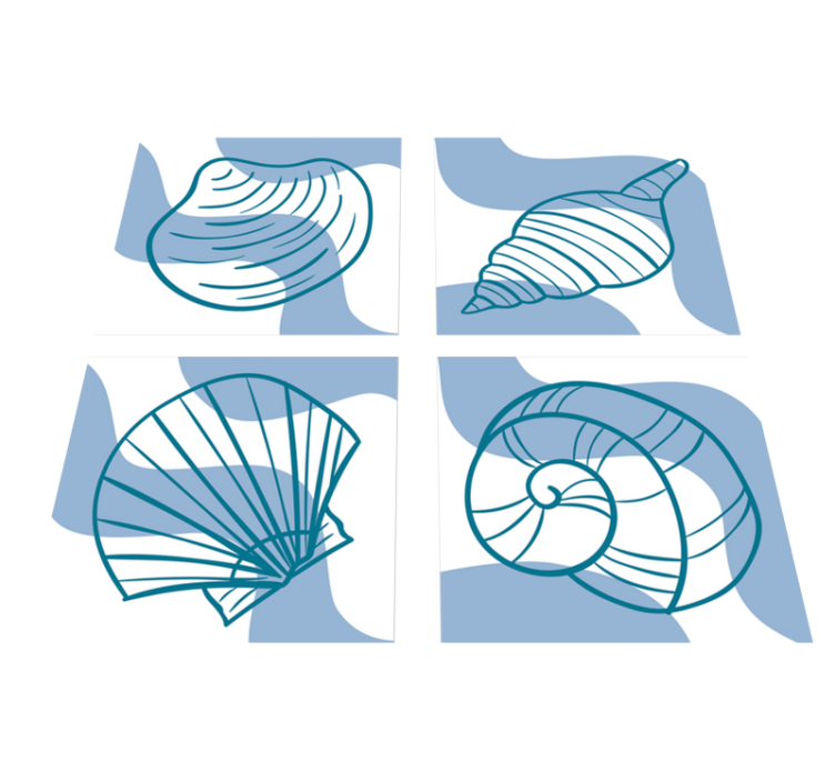 乙烯基地毯浴室贝壳图案瓷砖 - TenStickers