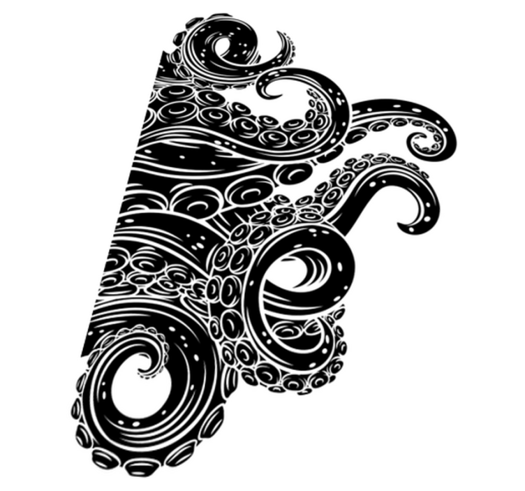 乙烯基地毯浴室章鱼触手淋浴屏幕 - TenStickers