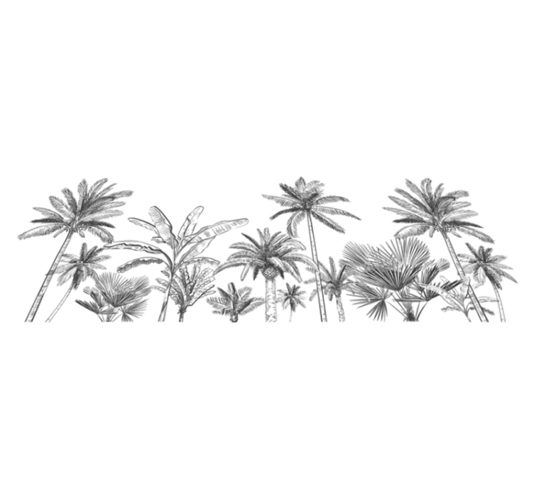 乙烯基地毯浴室热带树木素描 - TenStickers