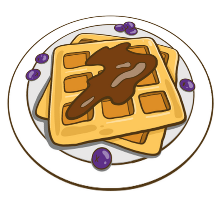 乙烯基厨房地毯比利时华夫饼插画贴纸1 - TenStickers