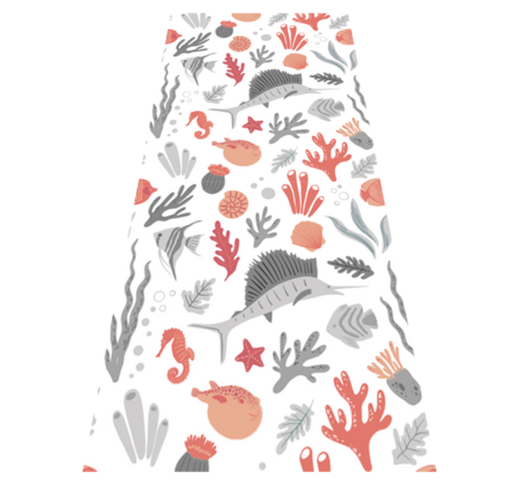 卧室乙烯基地毯海洋生物插图 - TenStickers