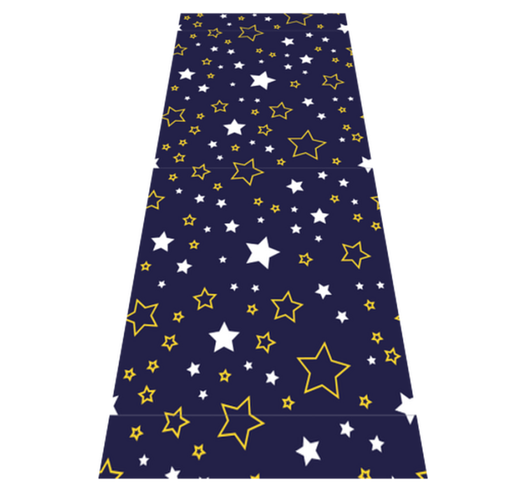 卧室乙烯基地毯夜空中的白色和黄色星星 - TenStickers
