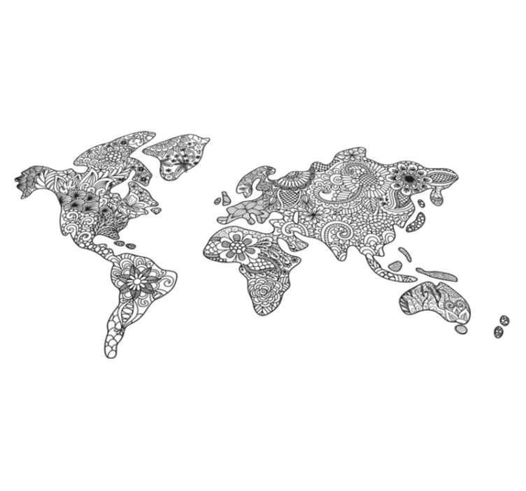 卧室乙烯基地毯曼荼罗地图 - TenStickers