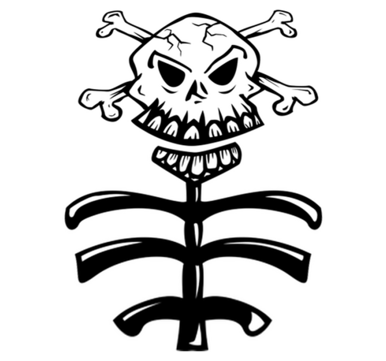 卧室乙烯基地毯装饰骷髅与树干 - TenStickers