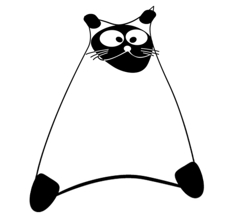 卧室乙烯基地毯儿童猫咪白色线条图案 - TenStickers