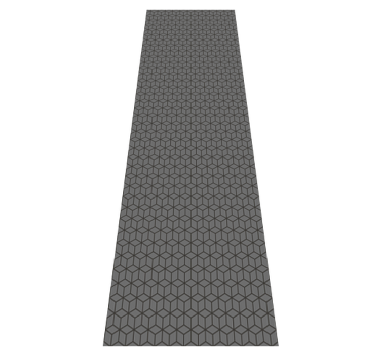 乙烯基地毯研究3d灰色立方体 - TenStickers