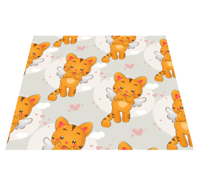 卧室乙烯基地毯可爱小猫飞舞 - TenStickers