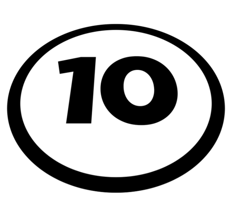 卧室乙烯基地毯 可定制的圆形编号 - TenStickers