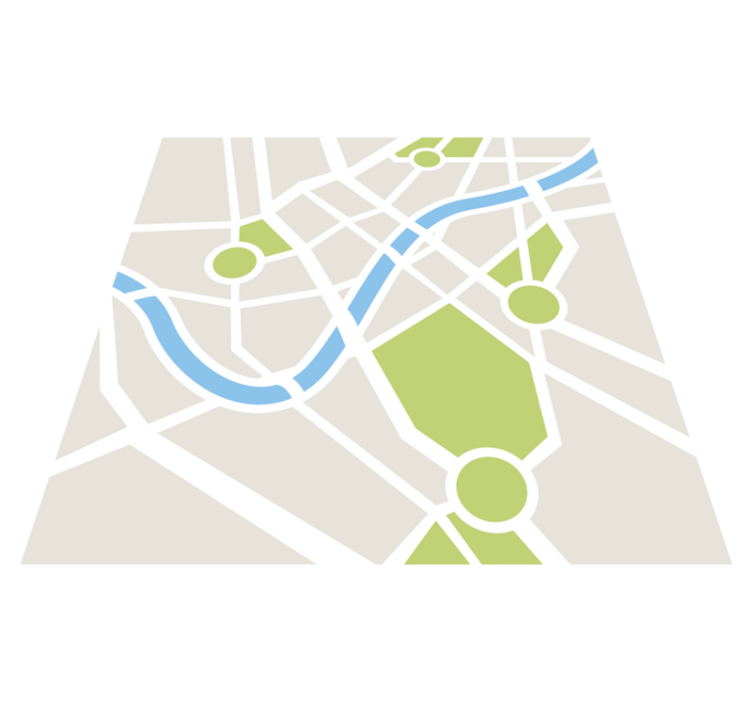 乙烯基地毯 儿童 城市地图游乐场 - TenStickers