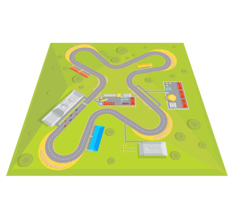 乙烯基地毯 儿童 道路娱乐时间 - TenStickers