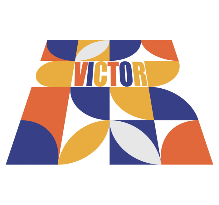 乙烯基地毯名称 可定制的几何 - TenStickers