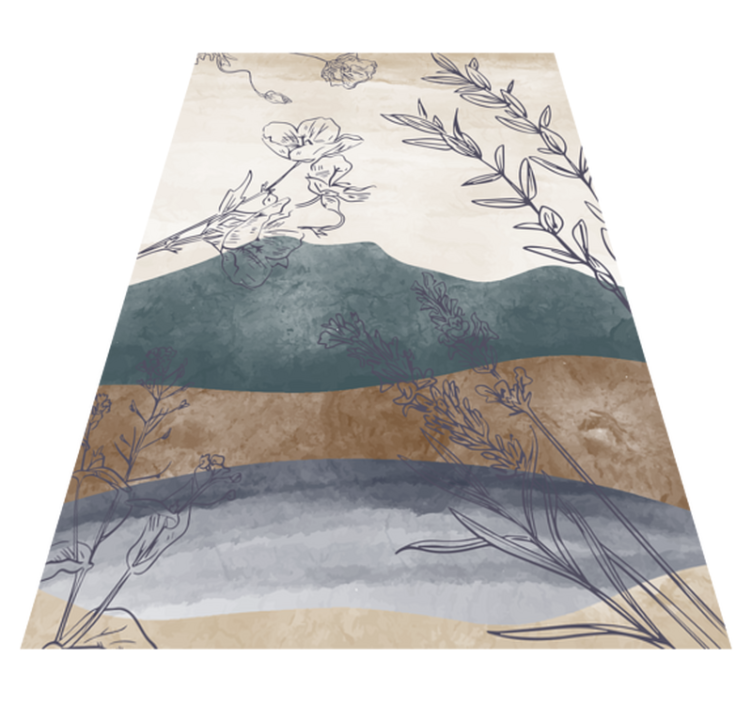 乙烯基花草地毯 植物剪影 - TenStickers