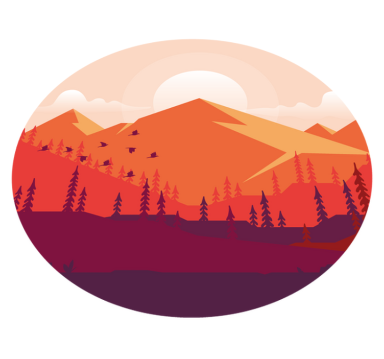乙烯基地毯呈现山地风景 - TenStickers