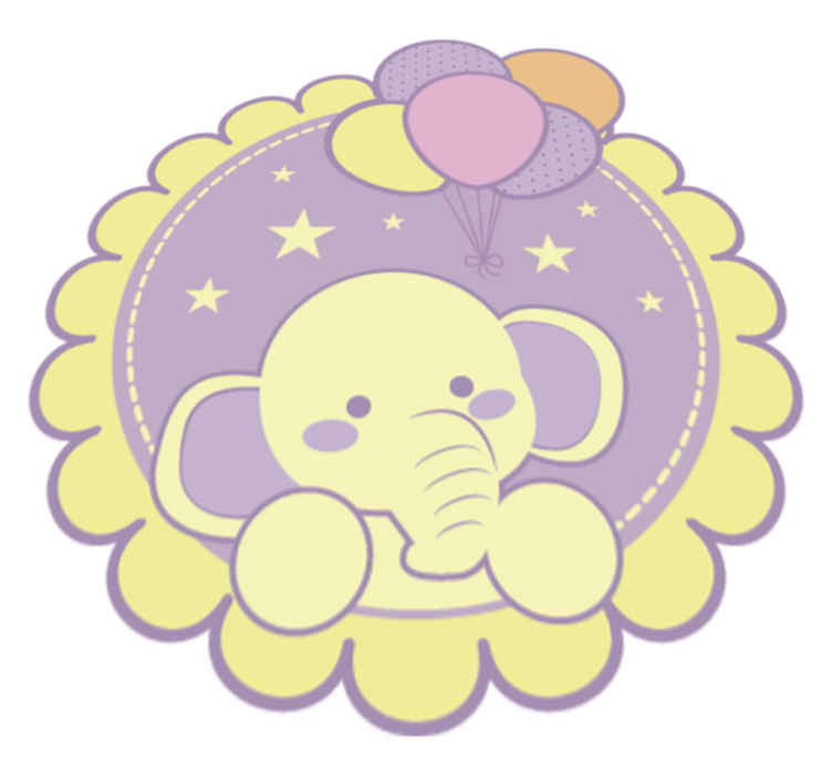 乙烯基地毯 儿童 大象气球 - TenStickers