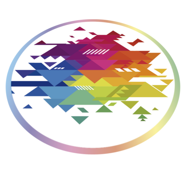 乙烯基地毯几何 丰富多彩的几何形状 - TenStickers