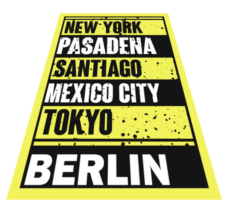 乙烯基地毯与短语 城市文字叠加 - TenStickers