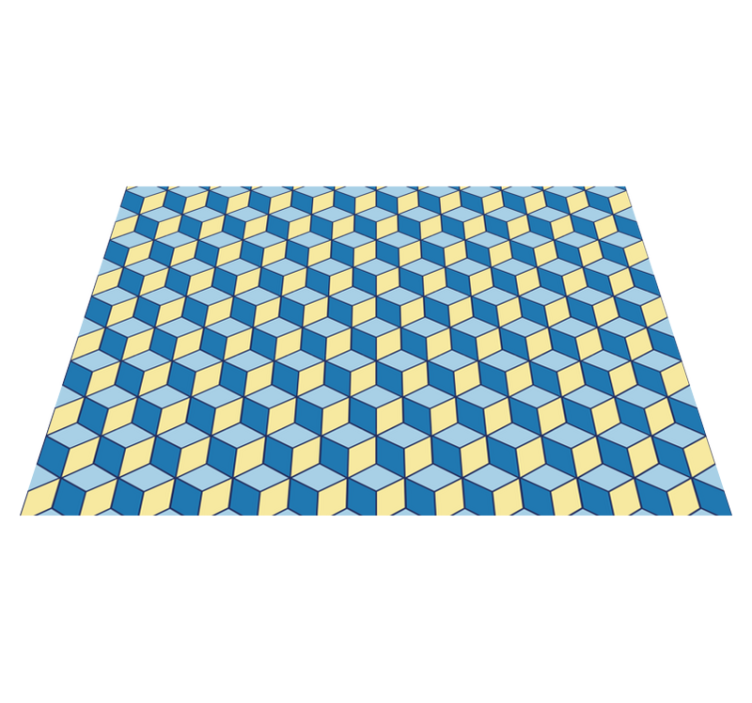 乙烯基地毯厨房3d效果几何地毯 - TenStickers