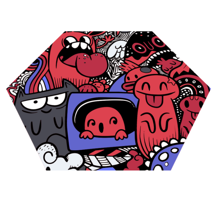 乙烯基地毯 顽皮的怪物艺术品 - TenStickers