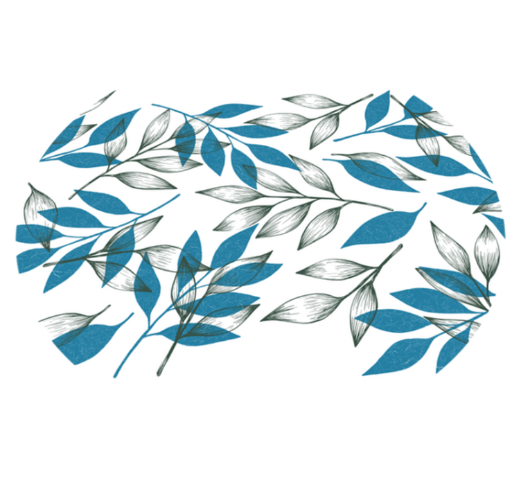 乙烯基花草地毯 植物叶印 - TenStickers